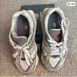 New Balance Gray and Red Athletic Shoes